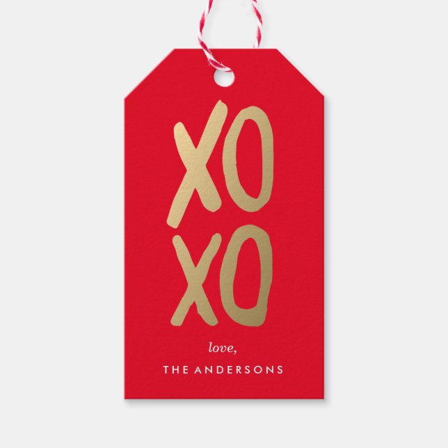 XOXO in Red | Gift Tags (Front)