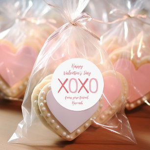 XOXO Kids Classroom Valentine's Day Party Classic Round Sticker