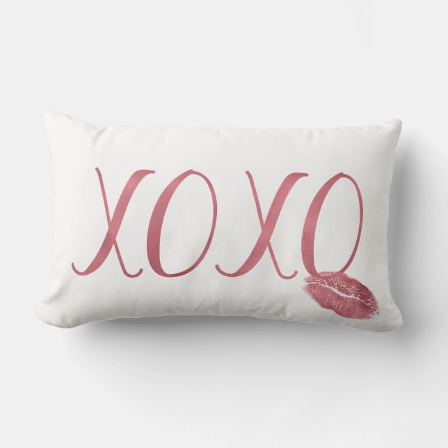 XOXO Kiss Pink Lips Lumbar Cushion (Front)