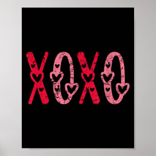Xoxo Kisses Hugs Vintage Valentines Day  Poster