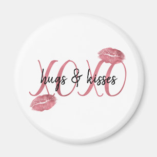 XOXO Kisses Pink Lips personalized Magnet