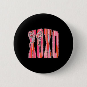 Xoxo Leopard Bow Funny Valentine's Day Coquette Nk 6 Cm Round Badge