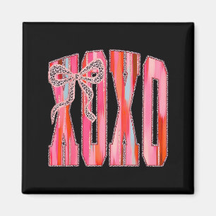 Xoxo Leopard Bow Funny Valentine's Day Coquette Nk Magnet
