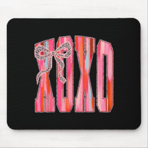 Xoxo Leopard Bow Funny Valentine's Day Coquette Nk Mouse Mat