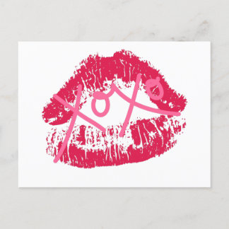XOXO Lips Holiday Postcard