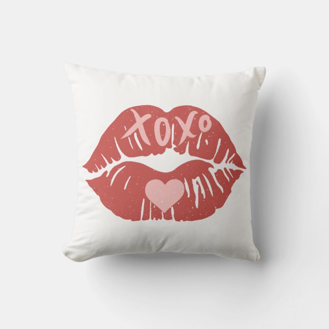 XOXO Lips Valentine's Day Cushion (Front)