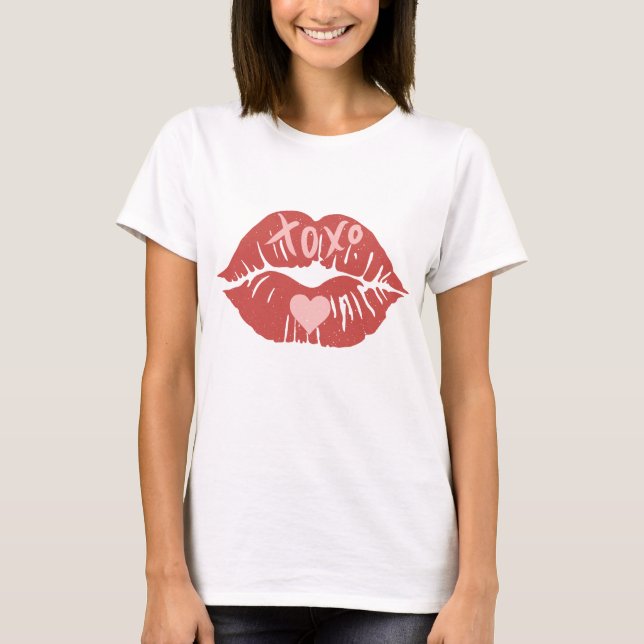 XOXO Lips Valentine's Day T-Shirt (Front)