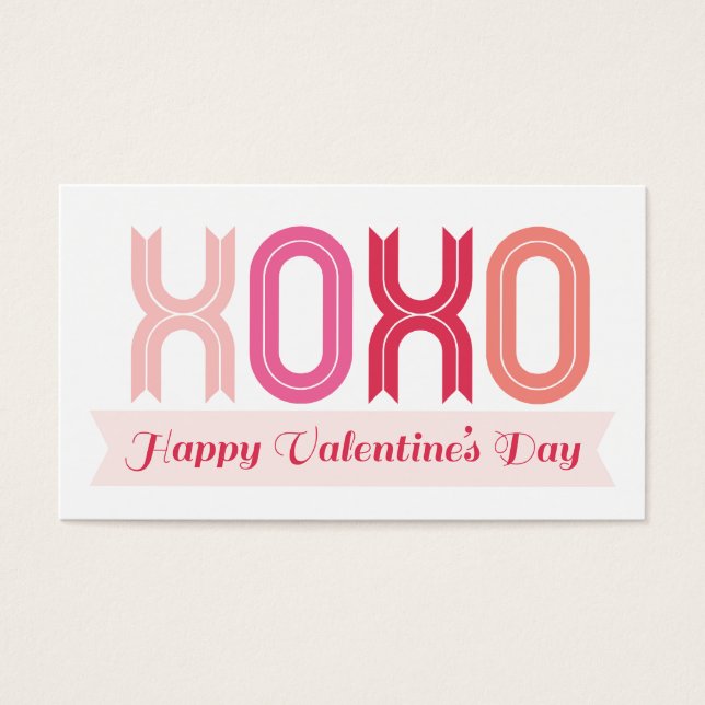 XOXO Love And Kisses Valentine's Day Gift Tag (Front)