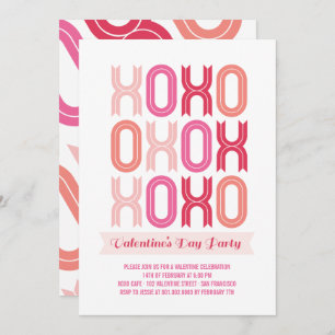 XOXO Love And Kisses Valentine's Day Party Invite