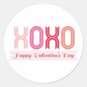 XOXO Love And Kisses Valentine's Day Stickers