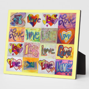 XOXO Love Mosaic Collage Painting Poem Plaque