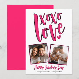 XOXO Love Photo Valentine's Day Photo Holiday Card