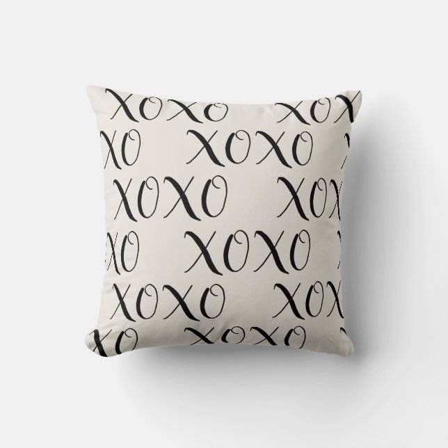 XOXO Love Valentine Throw Pillow (Front)