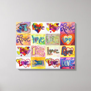 XOXO Love Word Artwork Canvas Painting (Pink)