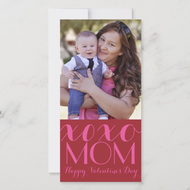 XOXO Mum Valentine Photo Card (Front)