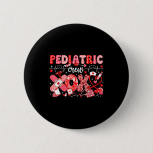Xoxo Nurse Pediatric Crew Nurse Valentine Leopard  6 Cm Round Badge