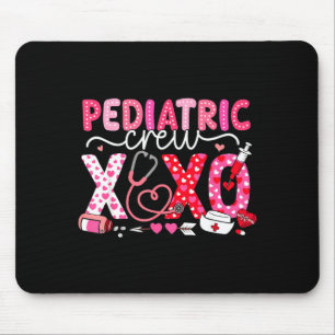 Xoxo Nurse Pediatric Crew Nurse Valentine Leopard Mouse Mat