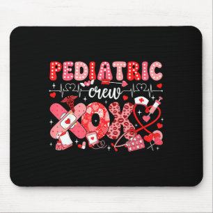 Xoxo Nurse Pediatric Crew Nurse Valentine Leopard Mouse Mat