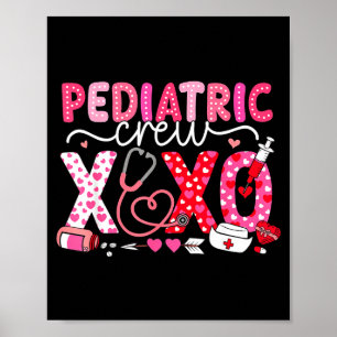 Xoxo Nurse Pediatric Crew Nurse Valentine Leopard  Poster