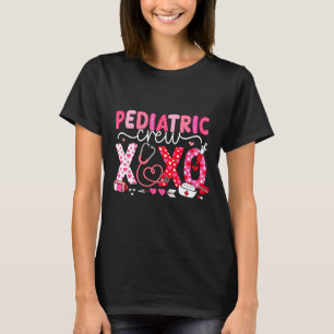 Xoxo Nurse Pediatric Crew Nurse Valentine Leopard  T-Shirt