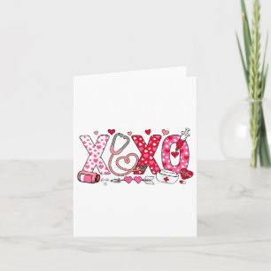 Xoxo Nurse Valentines Day Stethoscope Valentine Fo Card