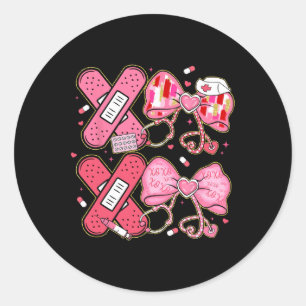Xoxo Nurse Valentines Day Stethoscope Valentine Fo Classic Round Sticker