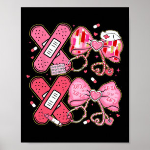 Xoxo Nurse Valentines Day Stethoscope Valentine Fo Poster
