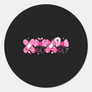 Xoxo Nurse Valentines Day Stethoscope Valentine Nu Classic Round Sticker