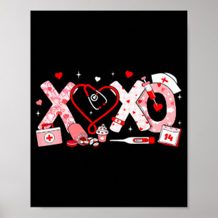 Xoxo Nurse Valentines Day Stethoscope Valentine Nu Poster