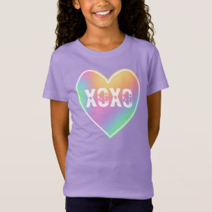 XOXO Pastel Rainbow Heart Girls' T-Shirt