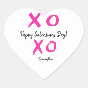 XOXO Personalised Happy Galentine's Day Heart Sticker