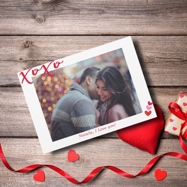 XOXO Personalised Photo I Modern I Valentine's Day Holiday Card (Creator Uploaded)