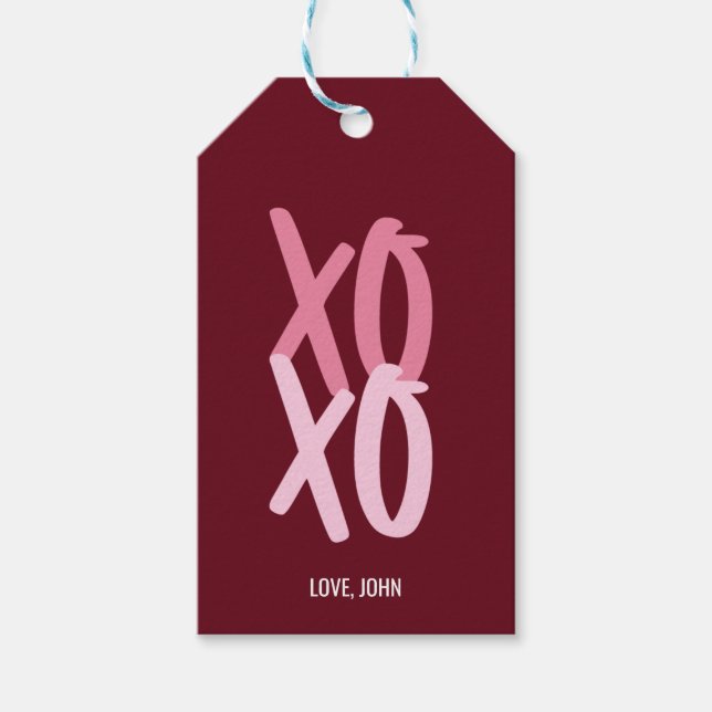 XOXO Personalised Valentine's Day Gift Tags (Front)