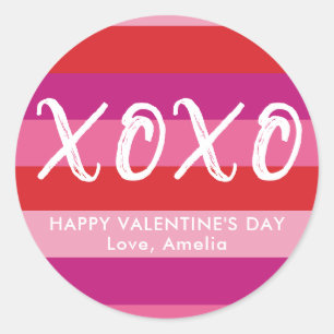 XOXO Personalised Valentine's Day Stickers