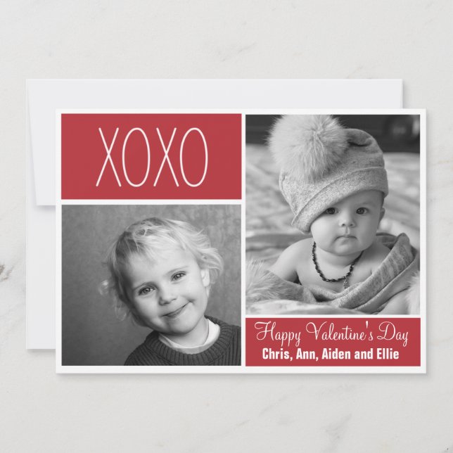 XOXO Photo Collage Greeting Card (Front)