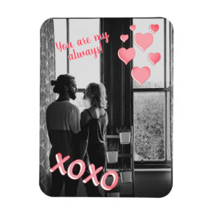XOXO Photo Pink Hearts Romantic Valentines Day Magnet