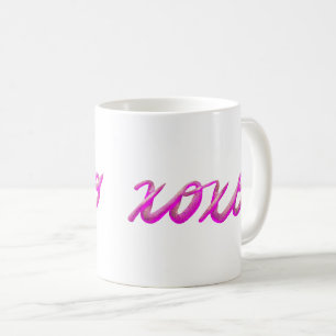 xoxo pink coffee mug