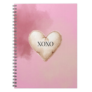 XOXO Pink Cream Heart Notebook