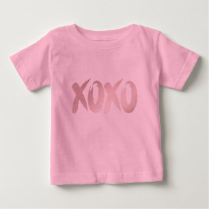 XOXO Pink   Cute Hand Lettered Brush Script Baby T-Shirt