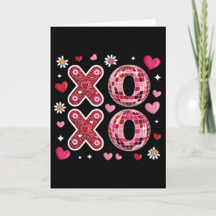 Xoxo Pink Disco Shirt Cute Valentine Hearts Flower Card