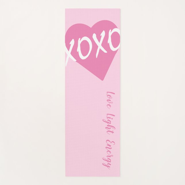 XOXO Pink Heart White XOXO Hugs Kisses Pink Yoga Mat (Front)