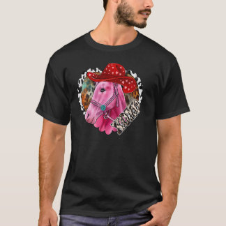 Xoxo Pink Horse Heart Horse Leopard Western Valent T-Shirt