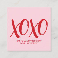 XOXO pink red cute modern custom valentine's Day