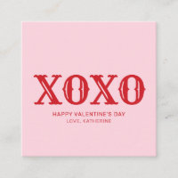 XOXO pink red typography cute valentine's Day