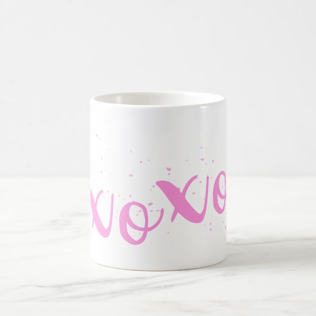 xoxo-Pink Trendy Coffee Mug (Center)
