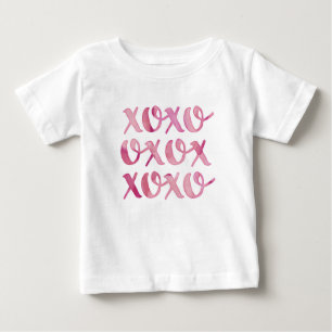 xoxo pink watercolor typography kids T-shirt