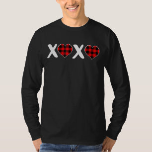 Xoxo Plaid Heart Print Graphic Womens Valentine S T-Shirt