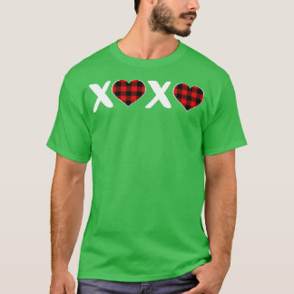 XOXO Plaid Heart Print  Womens Valentine's Day  T-Shirt