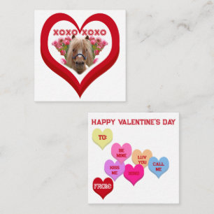 XOXO Pretty Pony Conversation Hearts Valentine's Card