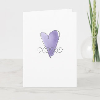 XOXO Purple Watercolor Heart Our Deepest Sympathy Card